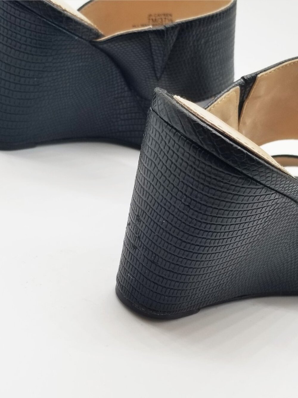 Jessica Simpson Cayren Black Double Strap Wedge Slide Sandal Women's 7M Slip On - Picture 14 of 15